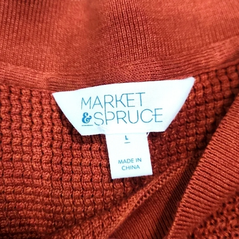 Market & Spruce Tawnee Cotton Blend Crewneck Knit Sweater - Picture 3 of 6